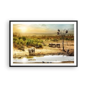 Poster in een zwarte lijst - "Er stroomde een rivier uit Eden …" - 91x61 cm