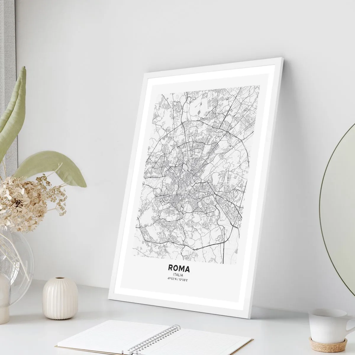 Poster in een witte lijst - Romeinse cirkel - 70x100 cm