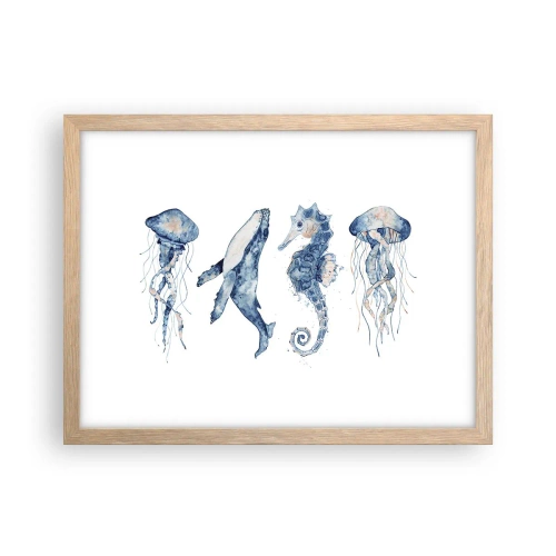Een poster in een licht eiken lijst - Zee wonderen - 40x30 cm