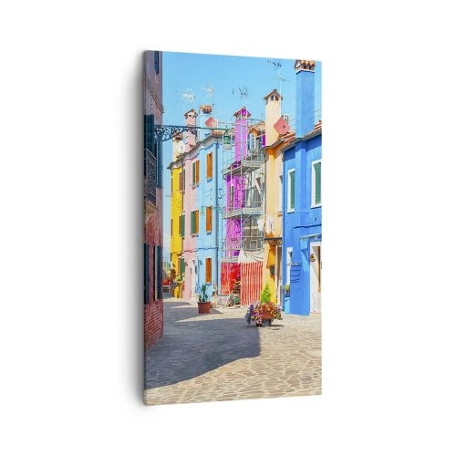 Schilderen op canvas - Stadje "De Papegaai" - 45x80 cm
