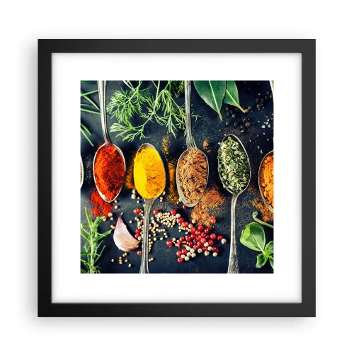 Poster in een zwarte lijst - Culinaire magie - 30x30 cm