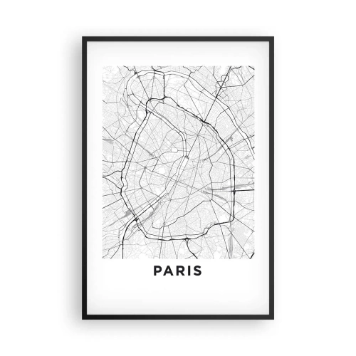 Poster in een zwarte lijst - Parijs bloem - 61x91 cm