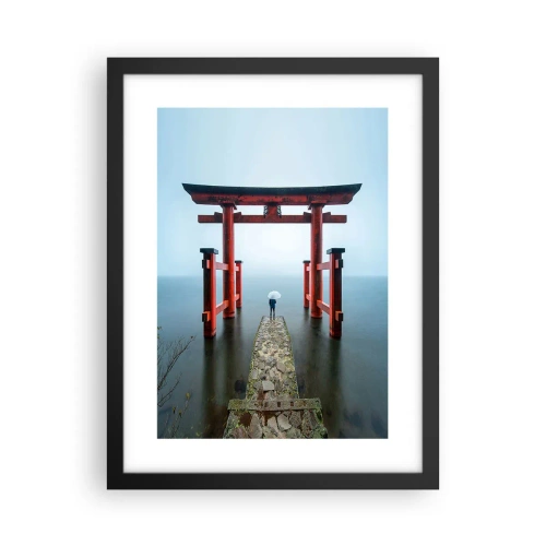 Poster in een zwarte lijst - Japanse mijmering - 30x40 cm