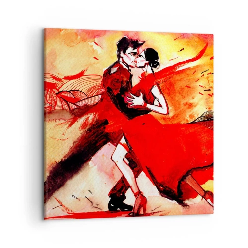 Schilderen op canvas - Het paarse ritme van passie - 60x60 cm