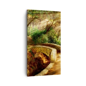 Schilderen op canvas - Rechtstreeks vanaf de brug het sprookjesbos in - 45x80 cm