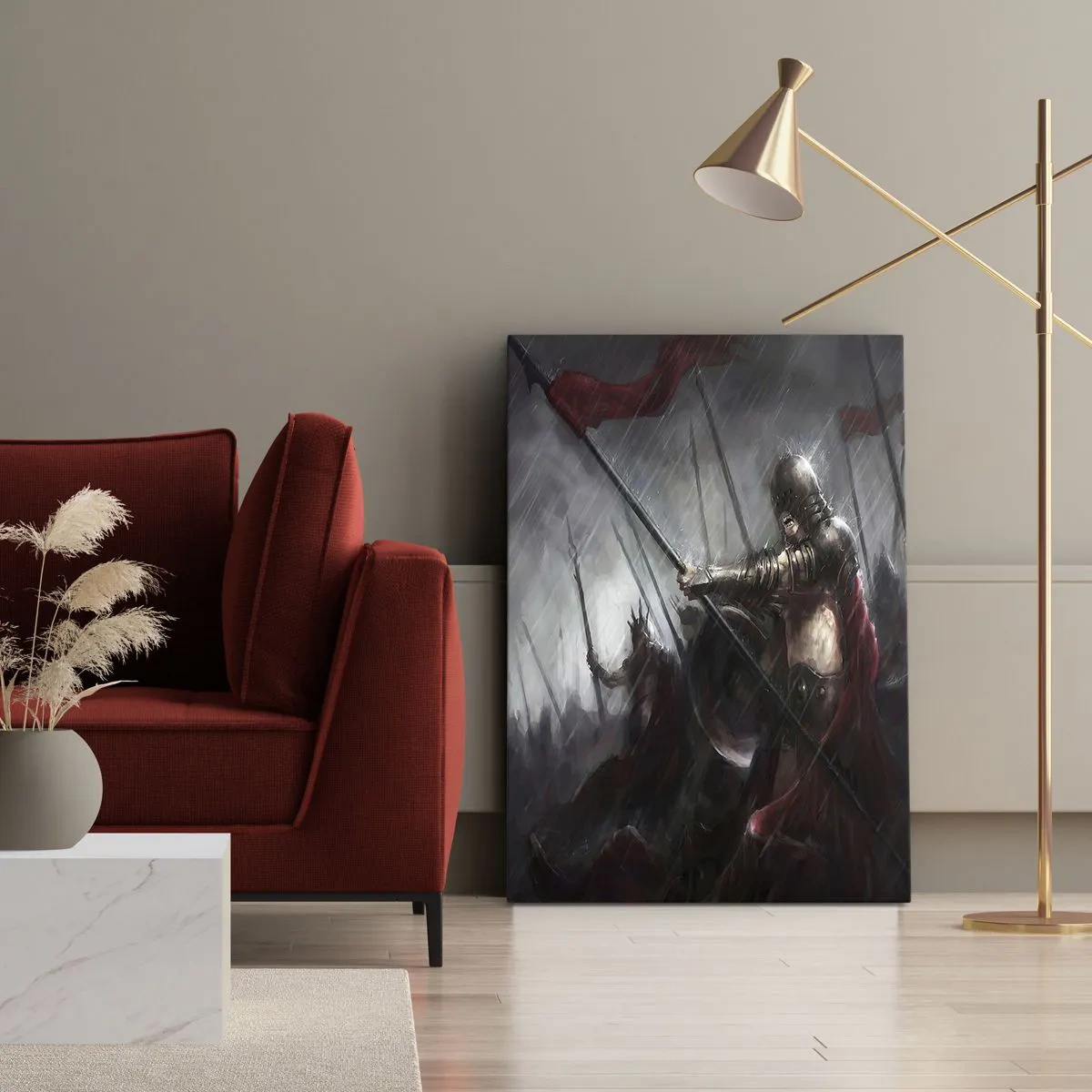 Schilderen op canvas - Voorbijganger, vertel Sparta... - 65x120 cm