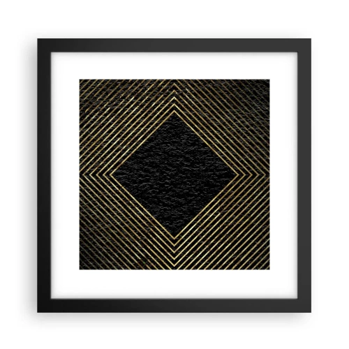 Poster in een zwarte lijst - Geometrie in glamoureuze stijl - 30x30 cm