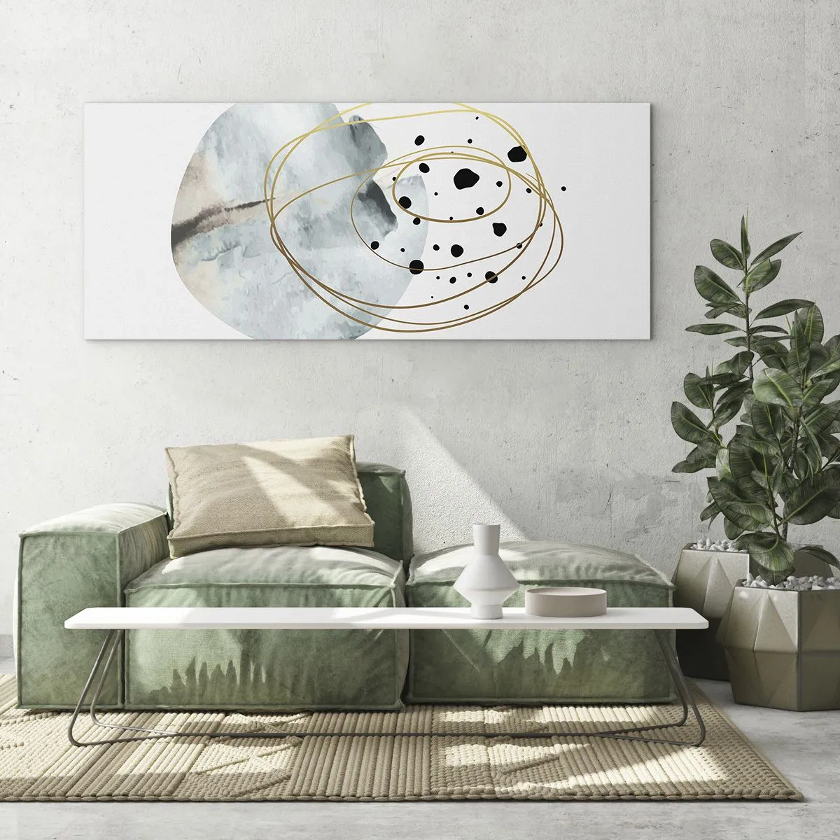 Schilderen op glas - Omarmd door de ruimte - 120x50 cm