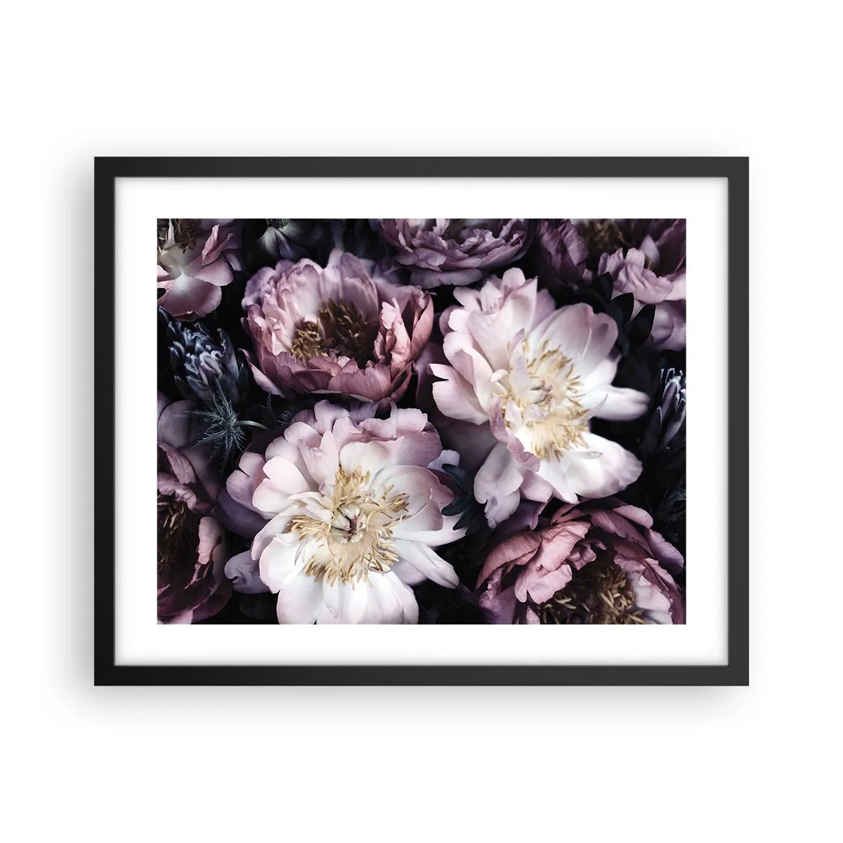 Poster in een zwarte lijst - Boeket ouderwets - 50x40 cm