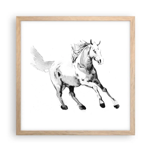 Een poster in een licht eiken lijst - Ongetemde ziel - 40x40 cm