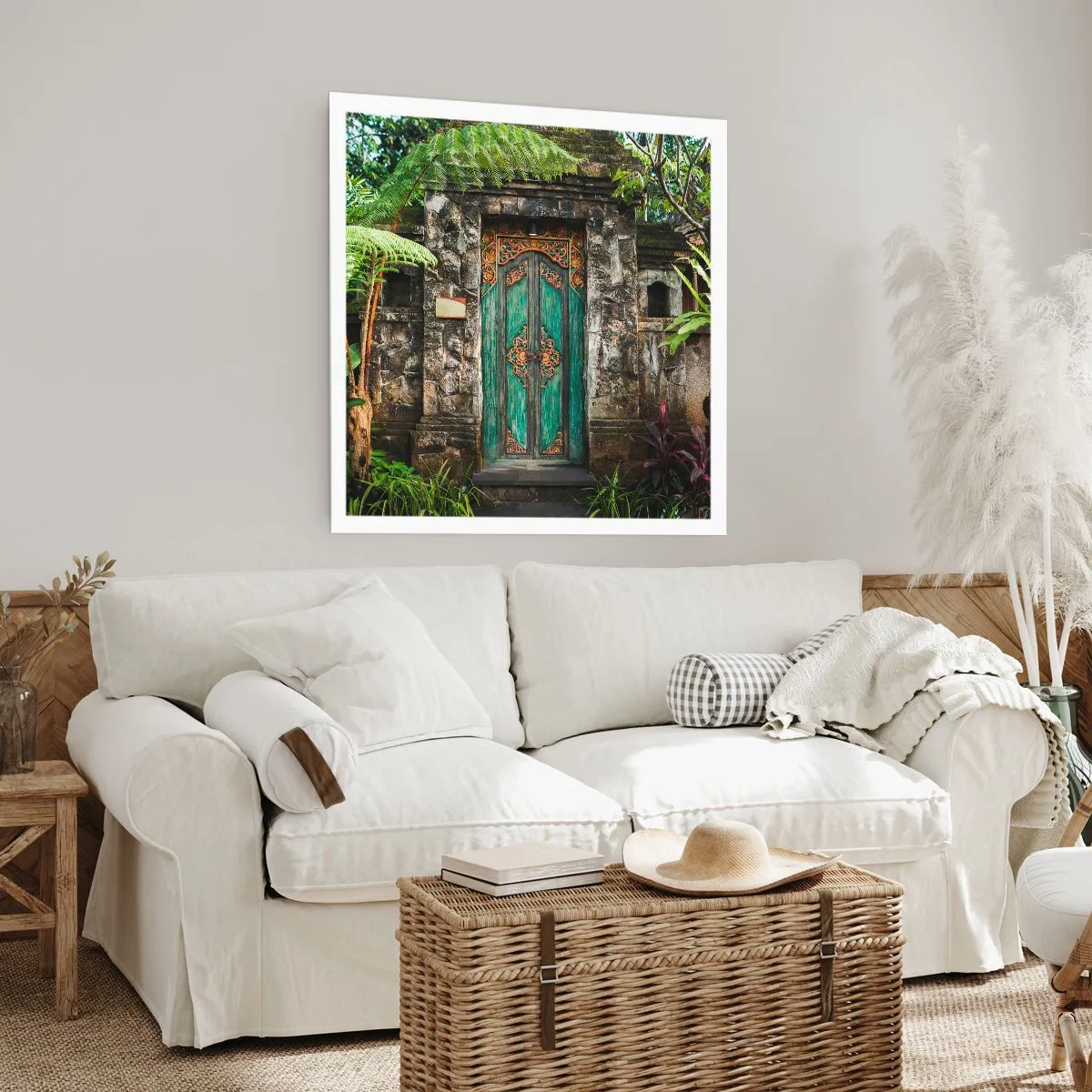 Poster - Een deur naar een exotische wereld - 60x60 cm