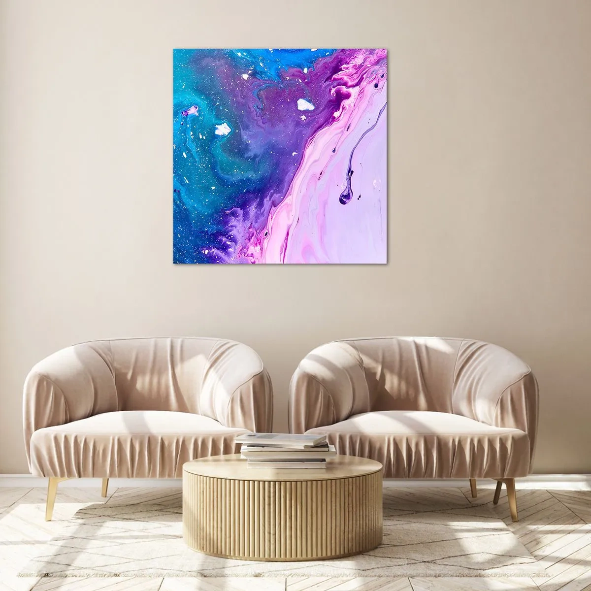 Schilderen op glas - Yin en yang - 70x70 cm