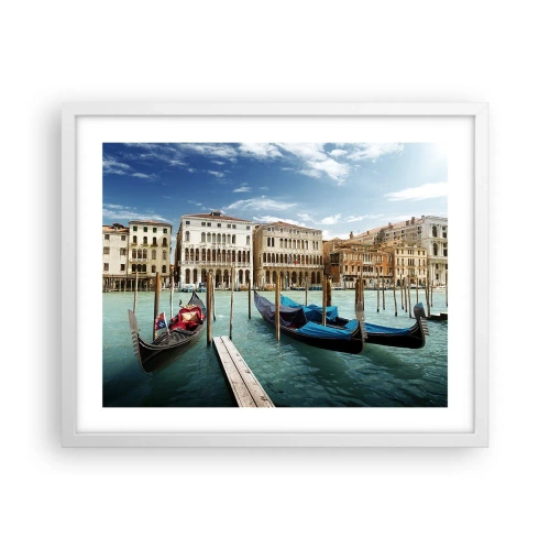 Poster in een witte lijst - Paleizen in het blauw - 50x40 cm