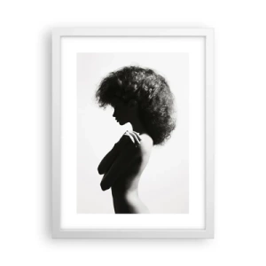 Poster in een witte lijst - Als een bloem op een slanke stengel - 30x40 cm