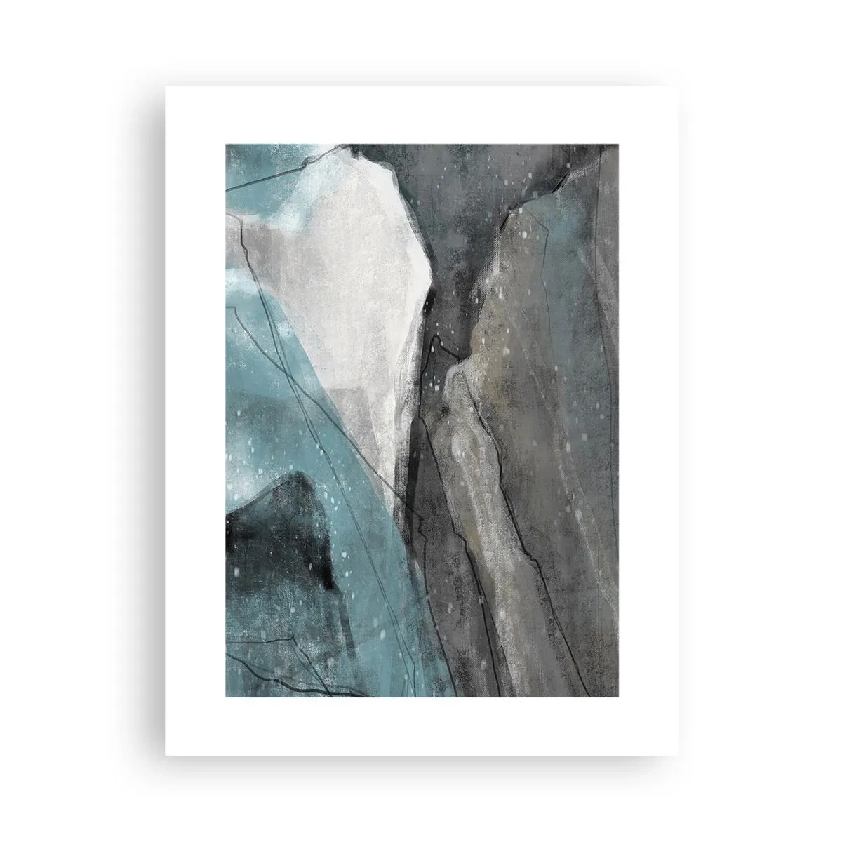 Poster - Abstractie: rotsen en ijs - 30x40 cm