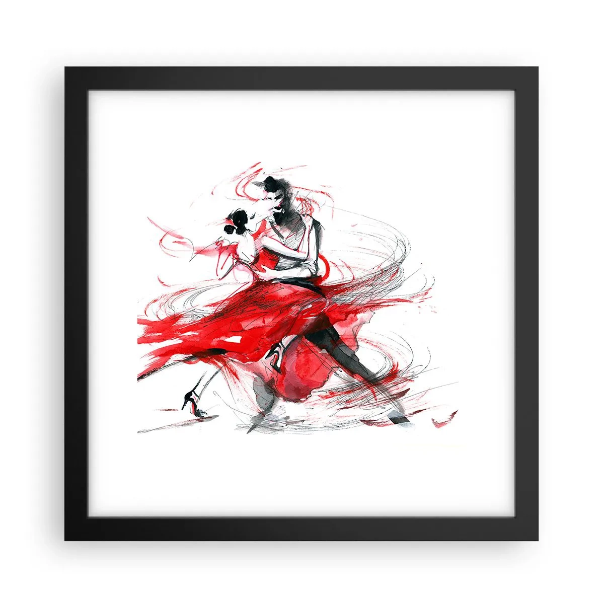 Poster in een zwarte lijst - Tango - het ritme van passie - 30x30 cm