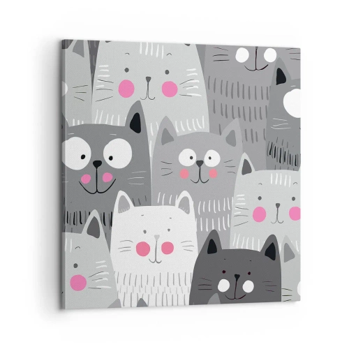 Schilderen op canvas - De wereld van de kat - 60x60 cm