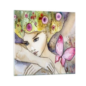 Schilderen op glas - Vlinderprinses - 50x50 cm