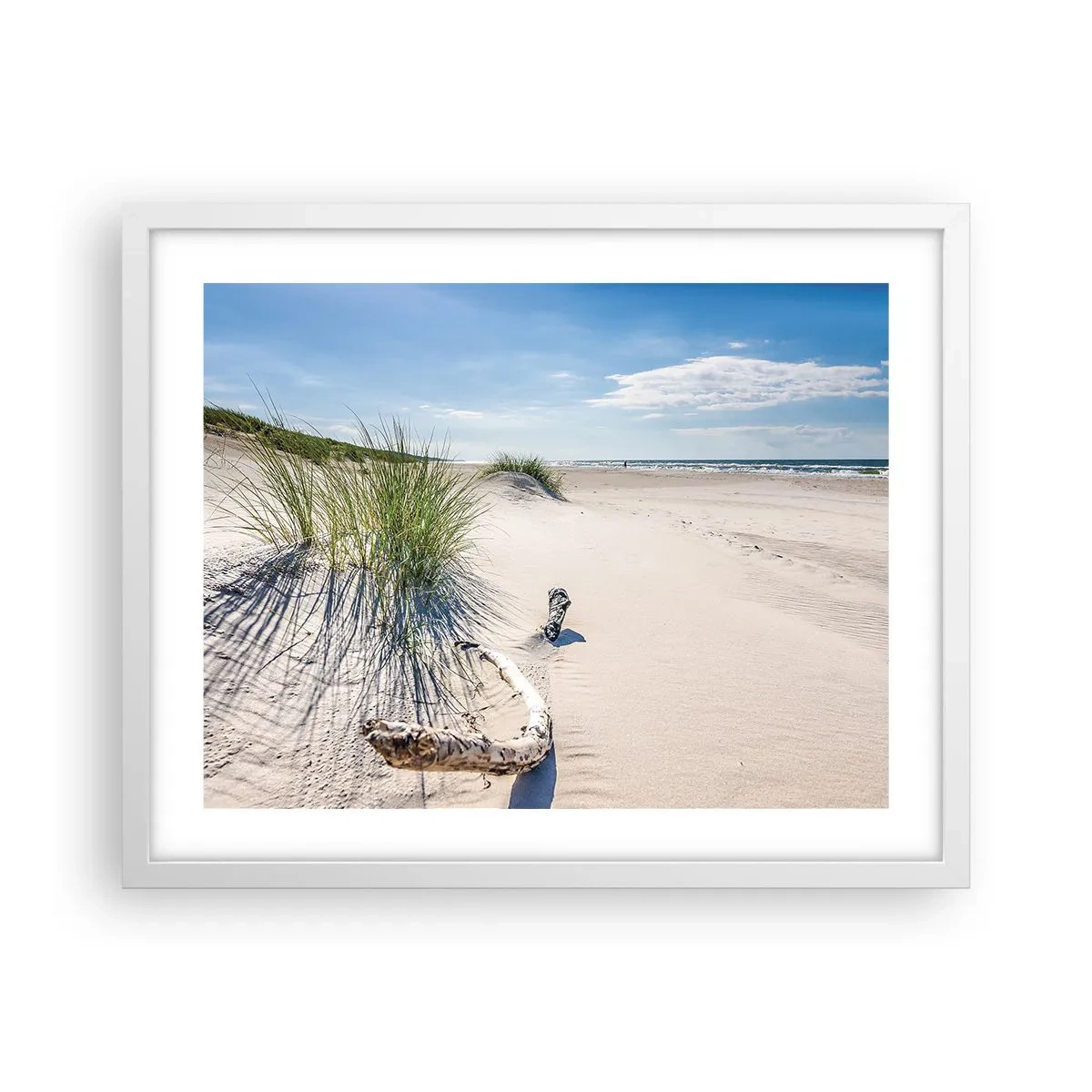 Poster in een witte lijst - De mooiste zandstrand? Oostzee-strand - 50x40 cm
