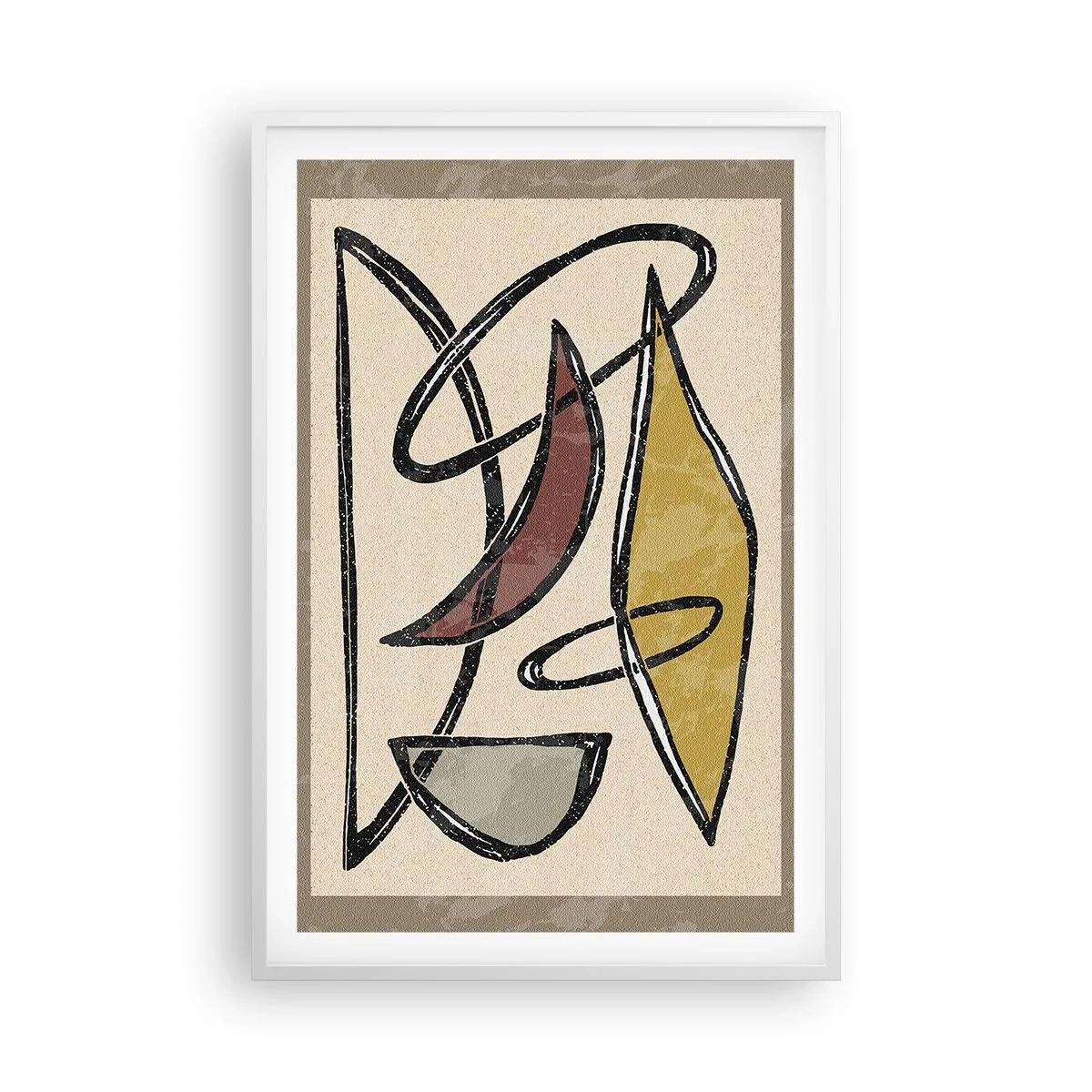 Poster in een witte lijst - Verticale en horizontale lijnen - 61x91 cm