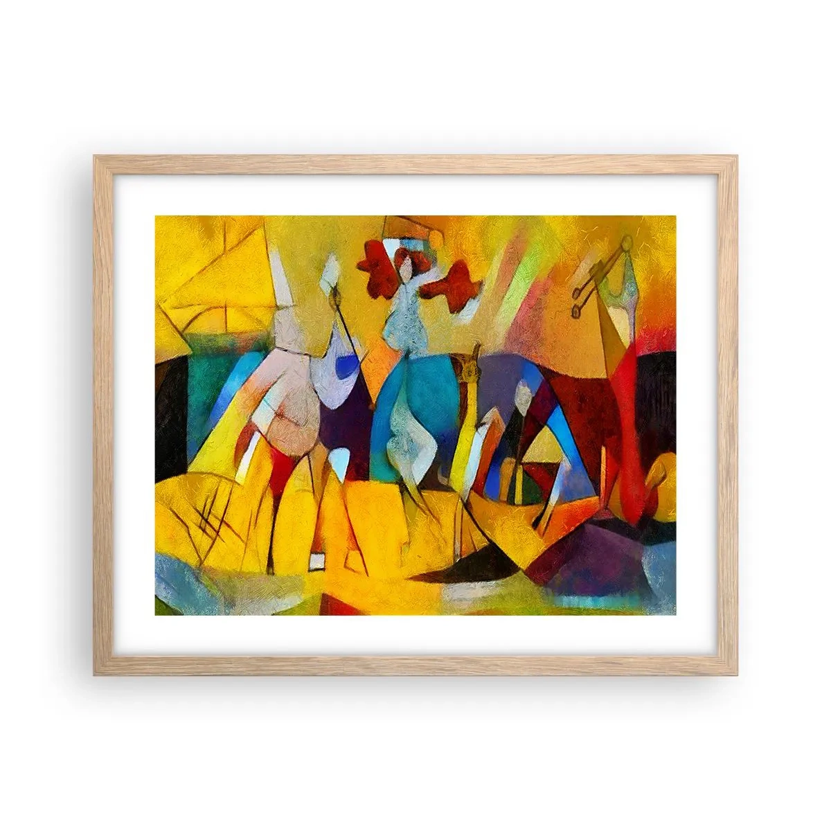 Een poster in een licht eiken lijst - Zon - leven - vreugde - 50x40 cm