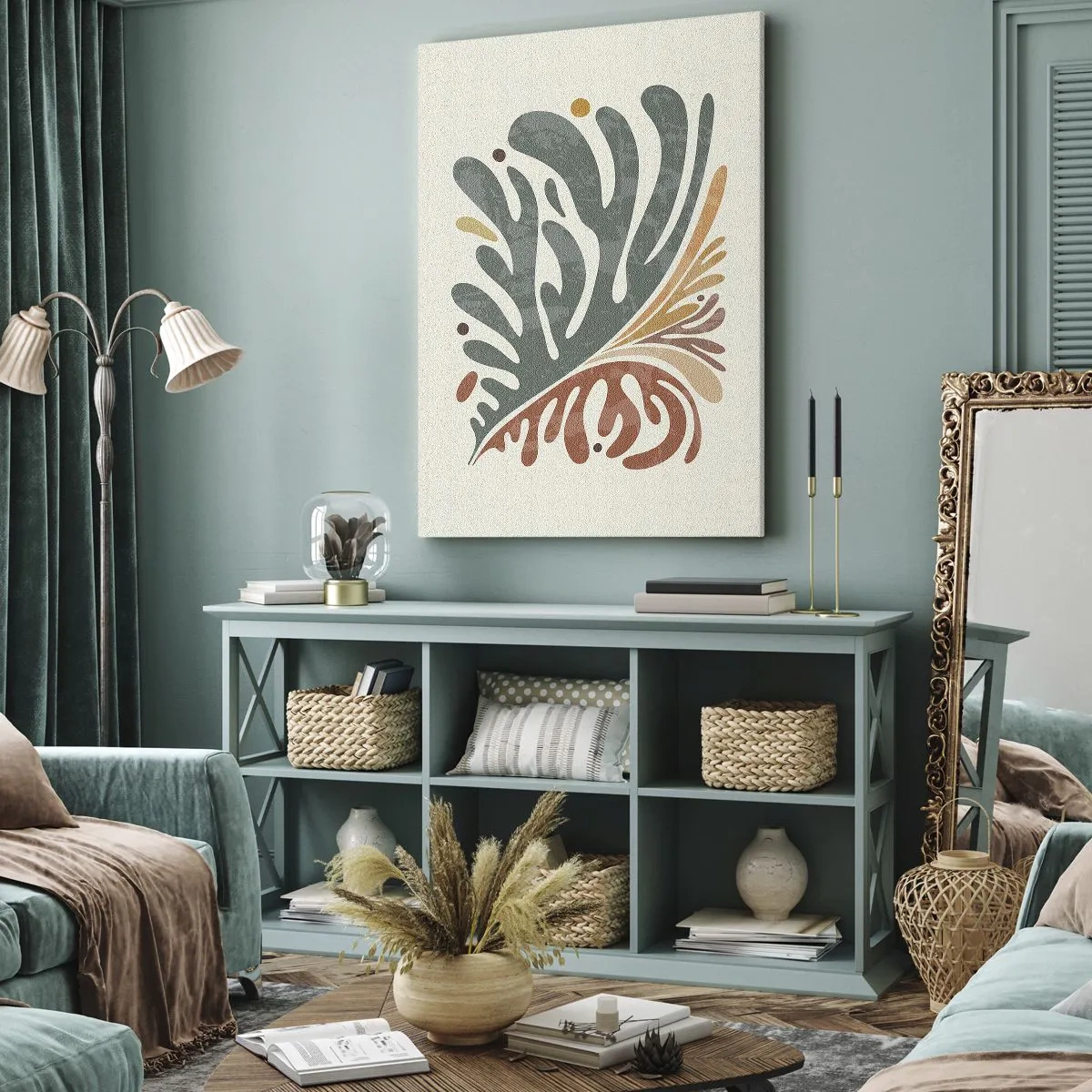 Schilderen op canvas - Veelkleurig blad - 55x100 cm