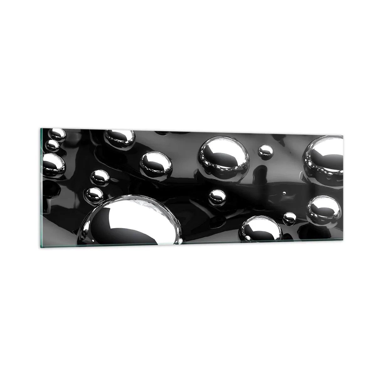 Schilderen op glas - Uit het zwarte water - 90x30 cm