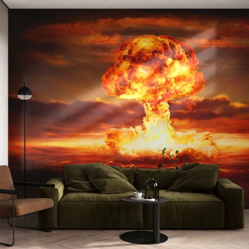 Fotobehang Premium Sand - En het einde zal komen - Atoombom, Leger, Grafisch - 100x70 cm