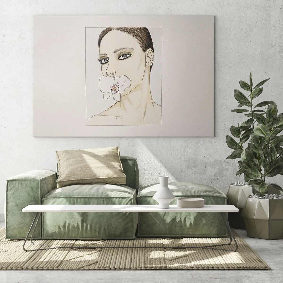 Schilderen op glas - Een symbool van elegantie en schoonheid - 120x80 cm