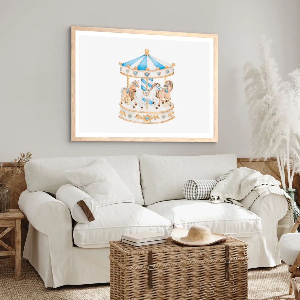 Een poster in een licht eiken lijst - Zoete jeugd - 91x61 cm