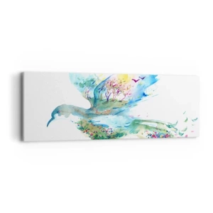 Schilderen op canvas - Op de vleugels van de natuur - 90x30 cm