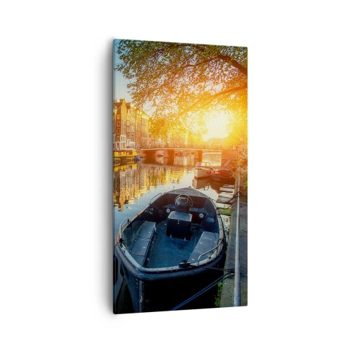 Schilderen op canvas - Ochtend in Amsterdam - 55x100 cm