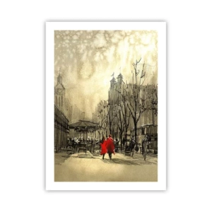 Poster - Een date in de Londense mist - 50x70 cm