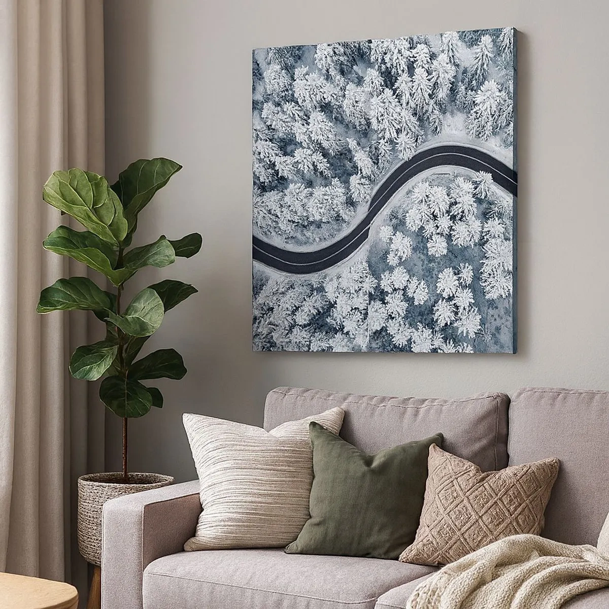 Schilderen op canvas - Door het winterbos - 30x30 cm