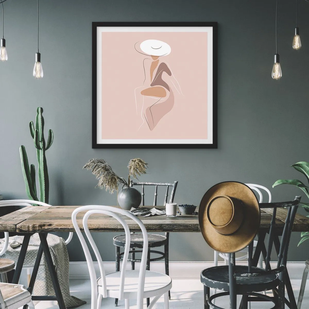 Poster in een zwarte lijst - Een dame zijn - 40x40 cm