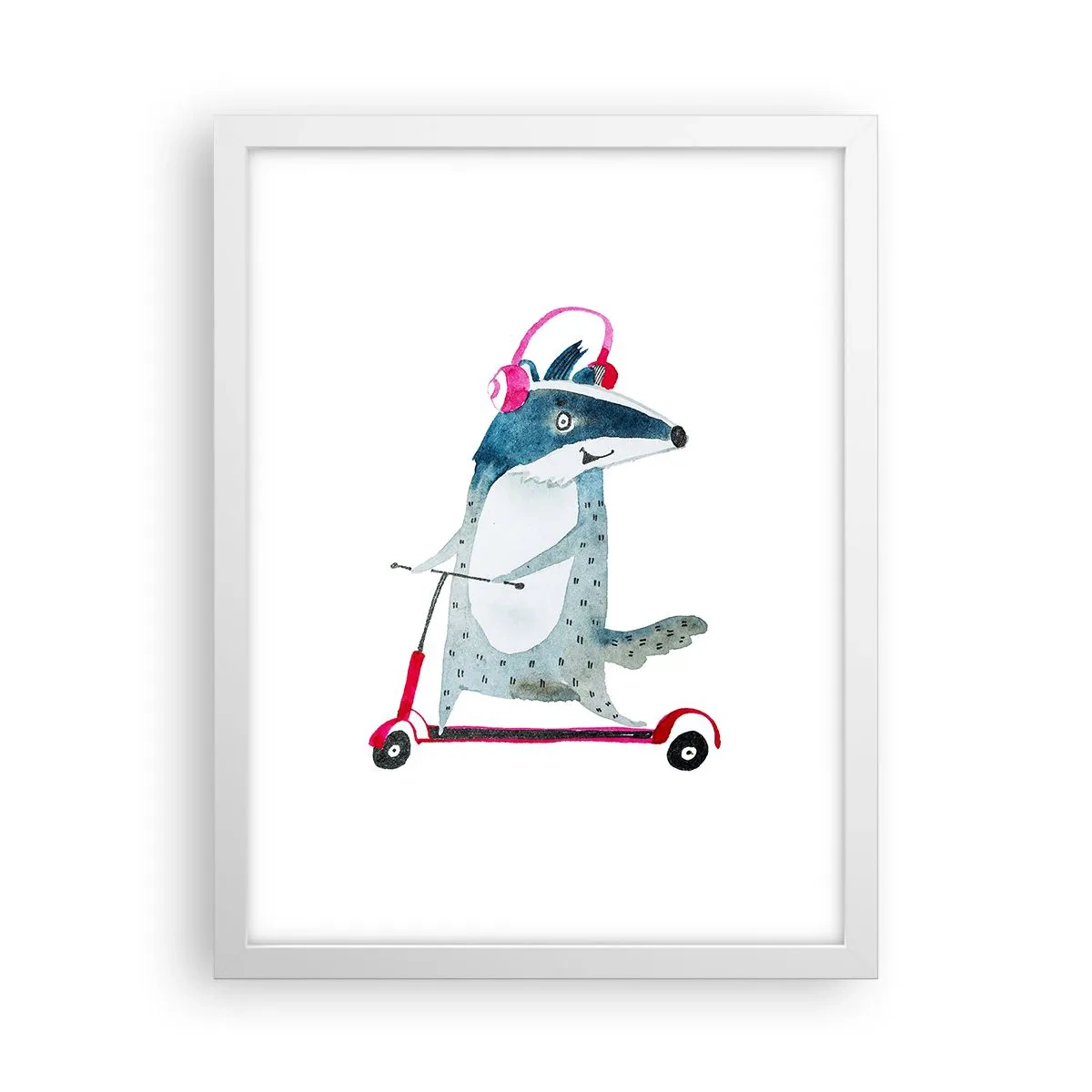 Poster in een witte lijst - Badger vreugde - 30x40 cm