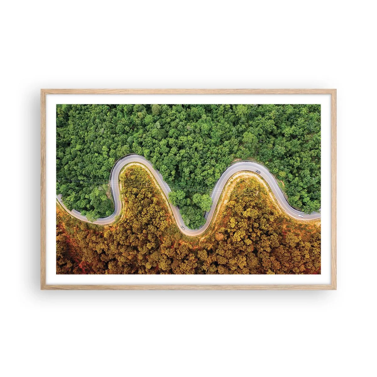 Een poster in een licht eiken lijst - Grenzen en doorbraken - 91x61 cm