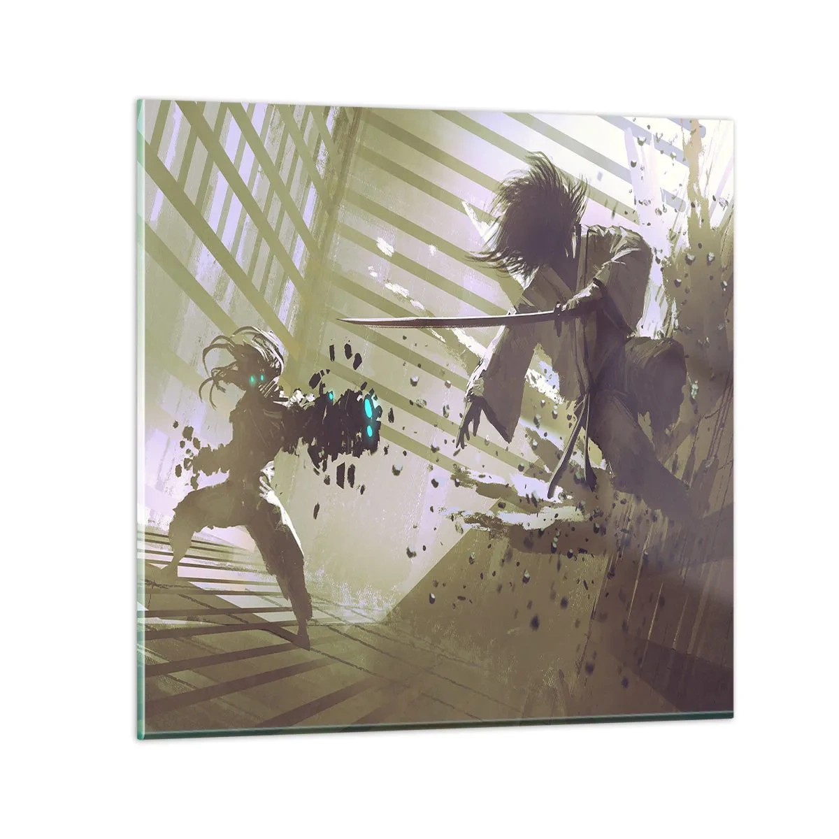 Schilderen op glas - En je kunt een samoerai zijn - 50x50 cm