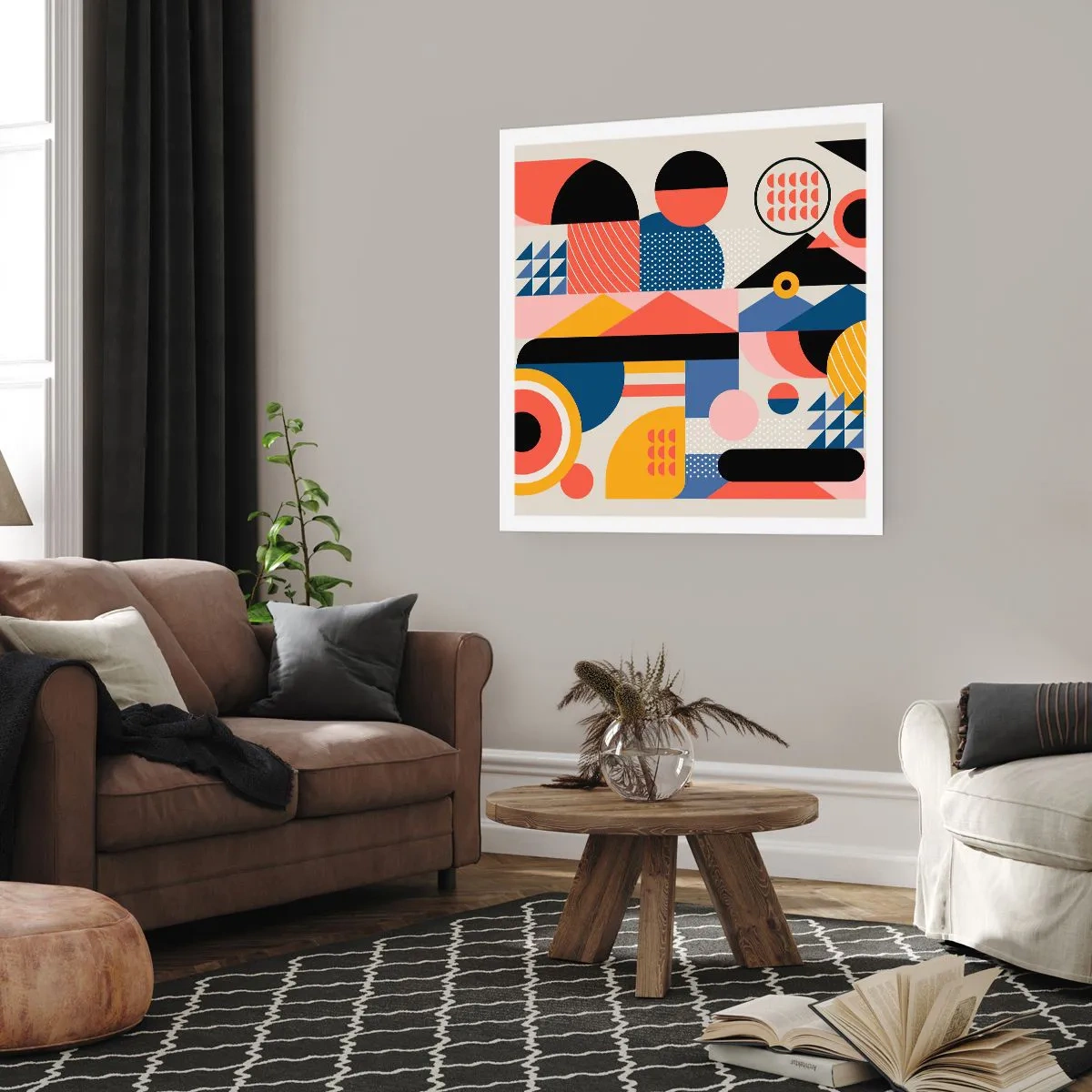 Poster - Compositie: speel rond - 40x40 cm