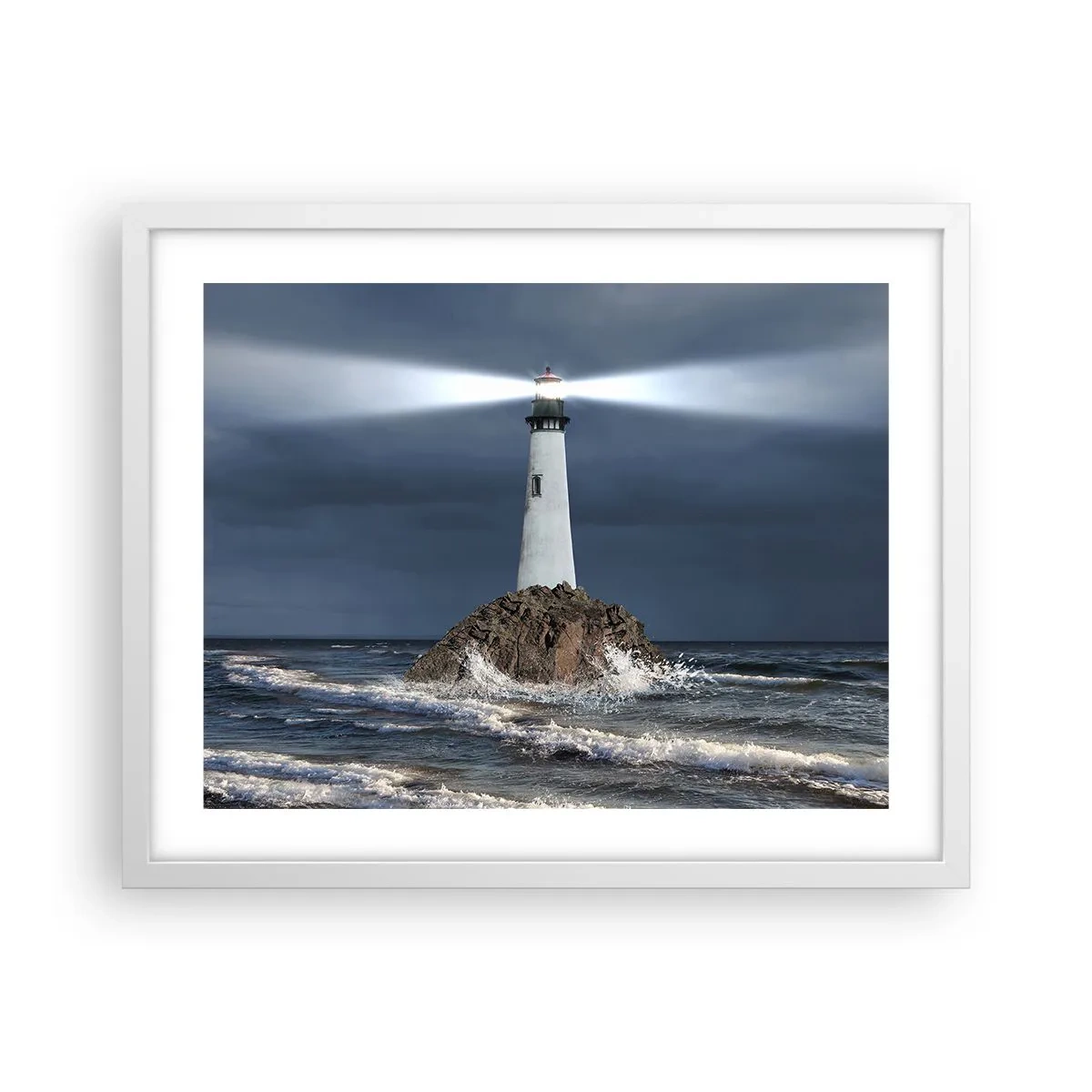 Poster in een witte lijst - Hier... hier... hier! - 50x40 cm