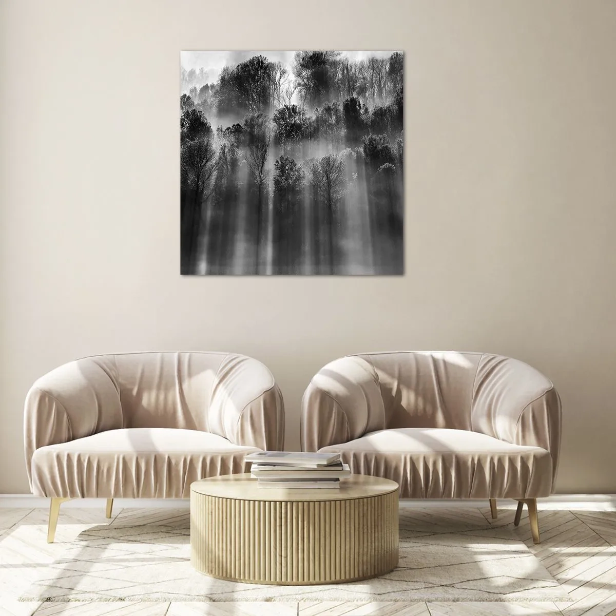 Schilderen op glas - In stromen van licht - 60x60 cm