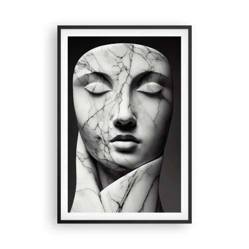 Poster in een zwarte lijst - Marmeren vormen - 61x91 cm