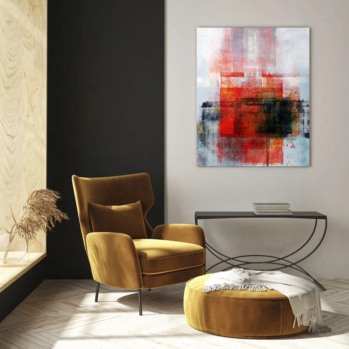 Schilderen op glas - Een gloeiende compositie - 50x70 cm