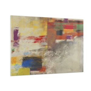 Schilderen op glas - Kleur geometrie - 100x70 cm