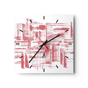 Wandklok - Klok - De rode stad - 30x30 cm