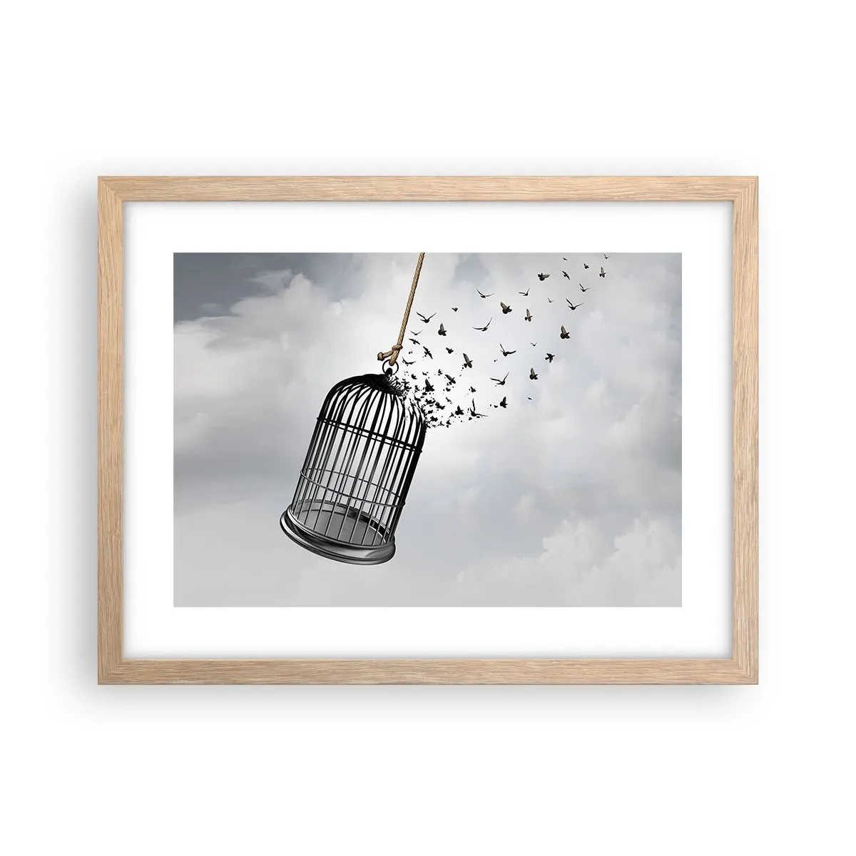 Een poster in een licht eiken lijst - Geloof ... Hoop ... Vrijheid! - 40x30 cm