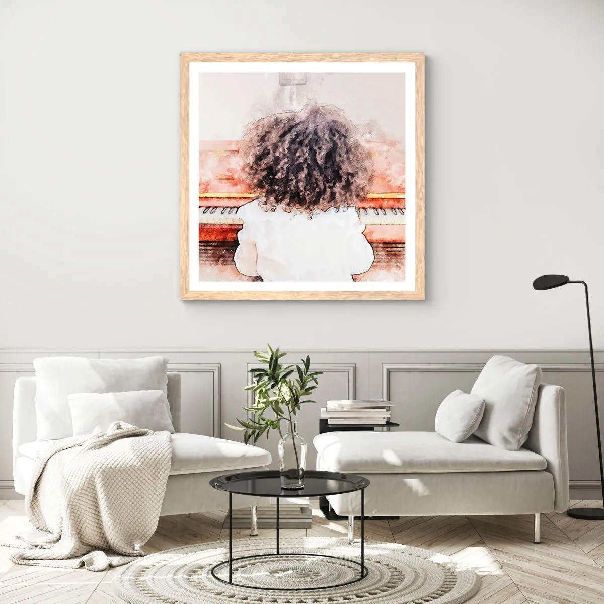 Een poster in een licht eiken lijst - In de nieuwe wereld - 40x40 cm