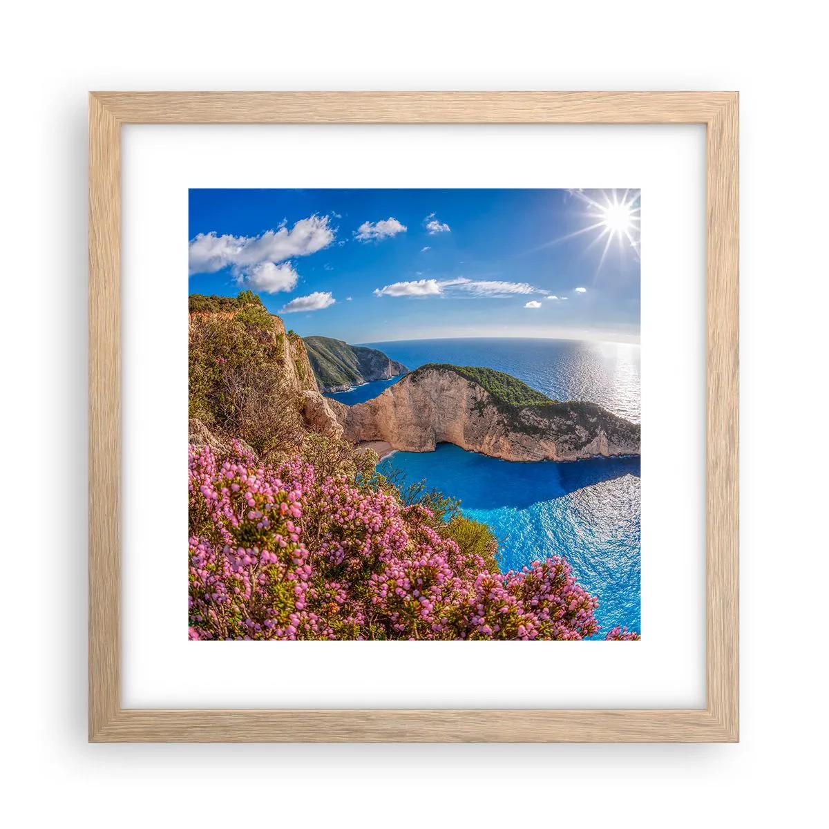 Een poster in een licht eiken lijst - Mijn geweldige Griekse vakantie - 30x30 cm