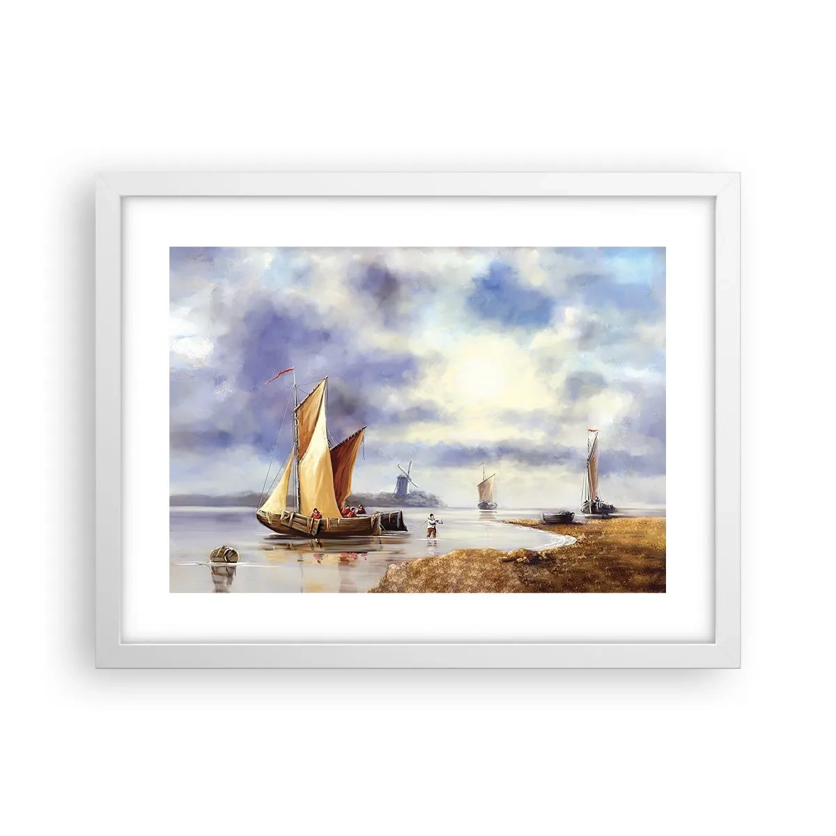 Poster in een witte lijst - De terugkeer van zeelieden - 40x30 cm