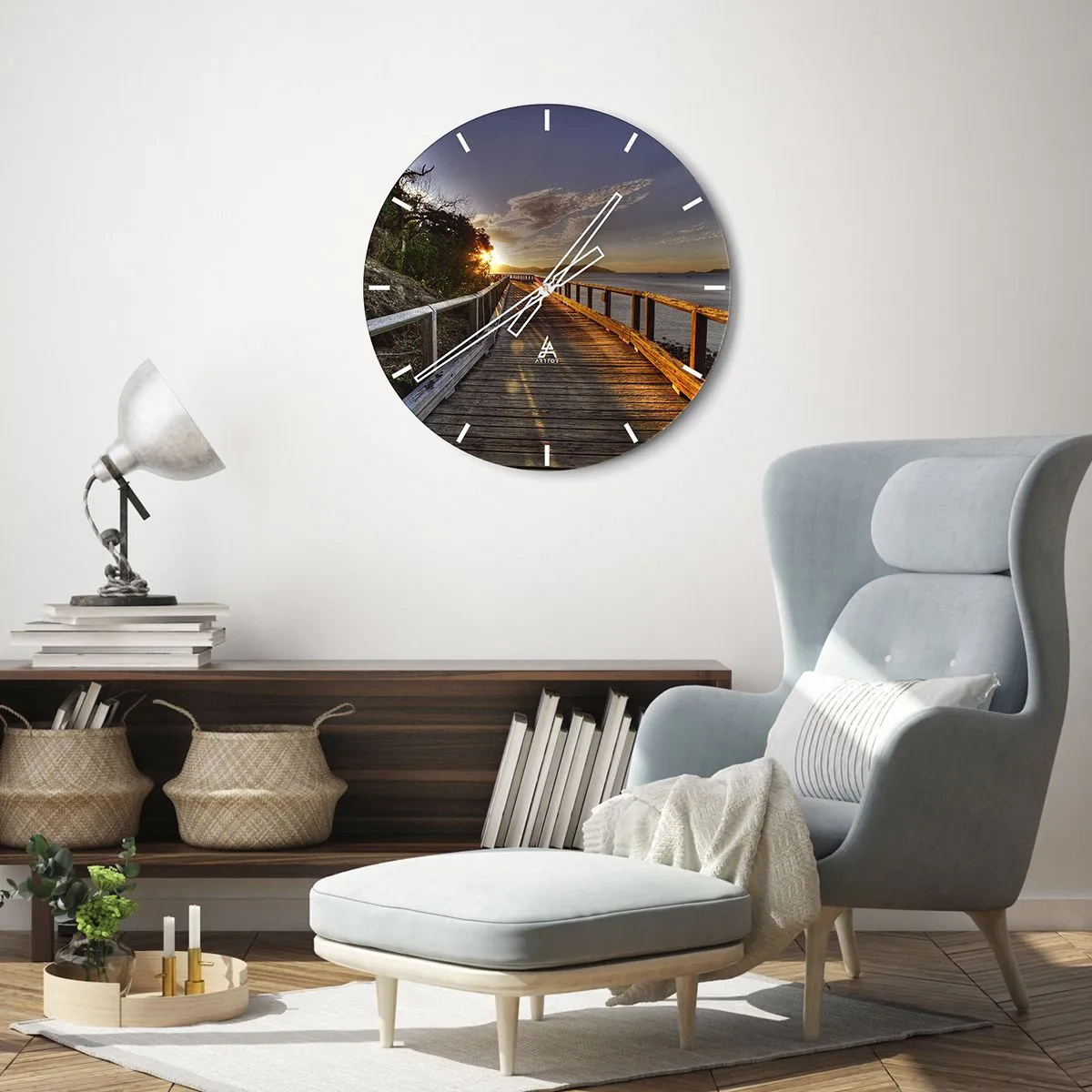 Wandklok - Klok - Ga, blijf naar de zon gaan - 30x30 cm